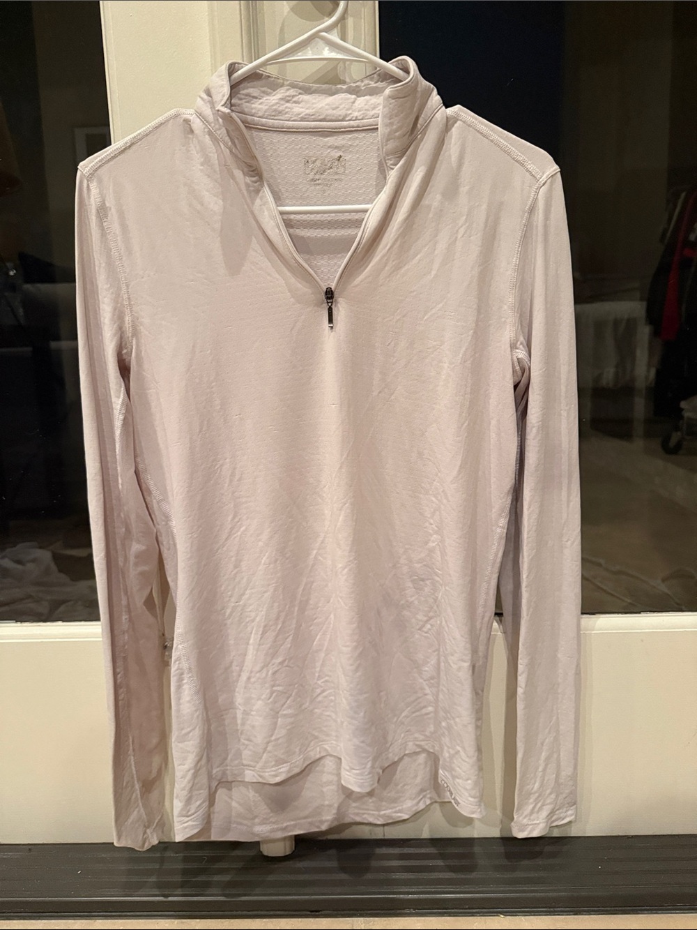Light Pink Long-Sleeve Quarter-Zip Women's Top
